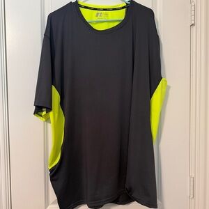 CoolForce Dri-Power 360 Shirt 2XL – Gray & Neon Yellow Activewear Mens